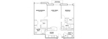 a floor plan of a home at Flats at West Broad Village, Glen Allen
