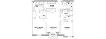 a floor plan of a house at Flats at West Broad Village, Virginia