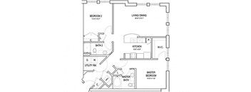 a floor plan of a house at Flats at West Broad Village, Glen Allen, VA 23060
