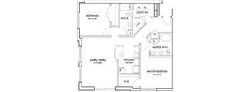 a floor plan of a house at Flats at West Broad Village, Glen Allen, 23060