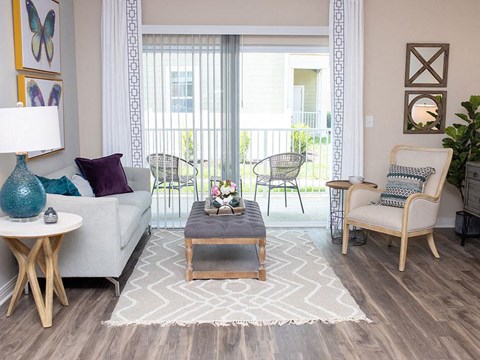 a living room with a couch and a coffee table