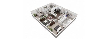 2 Bedroom, 2 Bathroom with 1169 square feet at 2000 West Creek Apartments, Virginia, 23238