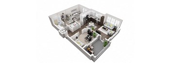 1 Bedroom, 1 Bathroom with 984 square with a den feet at 2000 West Creek Apartments, Virginia, 23238