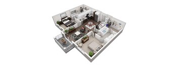 2 Bedroom, 2 Bathroom with 1141 square feet at 2000 West Creek Apartments, Virginia, 23238