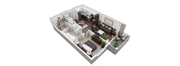 1 Bedroom, 1 Bathroom with 657 square feet at 2000 West Creek Apartments, Virginia, 23238