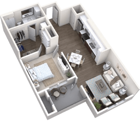 1 Bedroom, 1 Bathroom with 784 square feet at Canopy at Ginter Park Apartments, Richmond, VA, 23227
