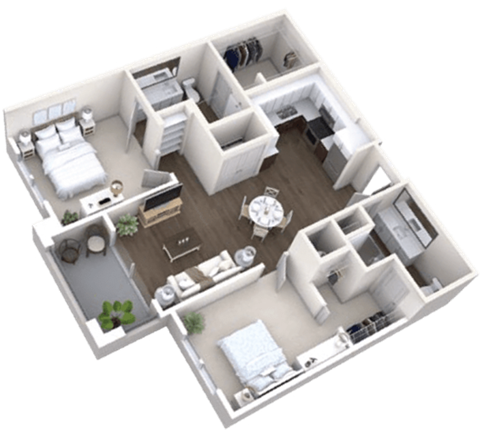 2 Bedroom, 2 Bathroom with 1050 square feet at Canopy at Ginter Park Apartments, Richmond, VA, 23227