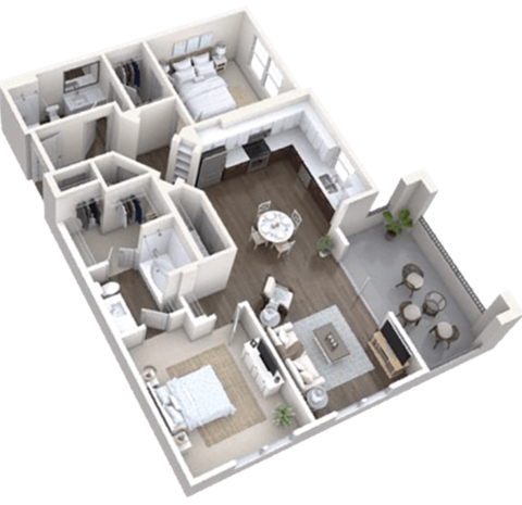 2 Bedroom, 2 Bathroom with 1127 square feet at Canopy at Ginter Park Apartments, Richmond, VA, 23227