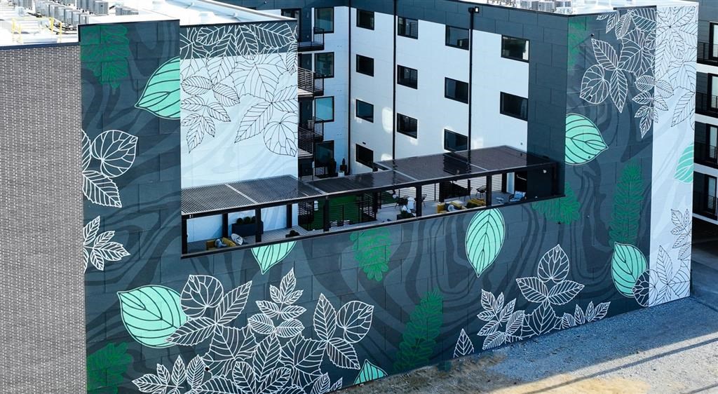 a mural on the side of a building