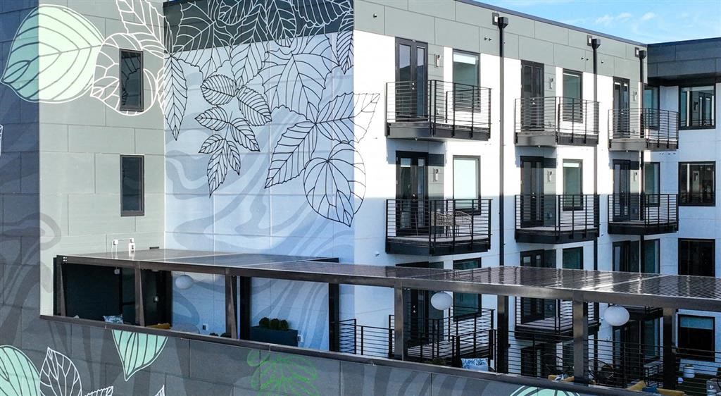 a building with a large mural on the side of it