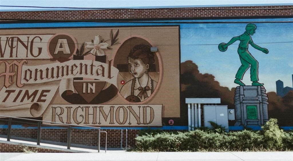 a large mural on the side of a building