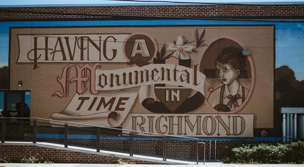 a large sign on the side of a building