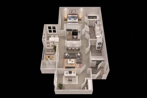 a floor plan of a house with a black background at Trails at Short Pump Apartments, Richmond ,23233