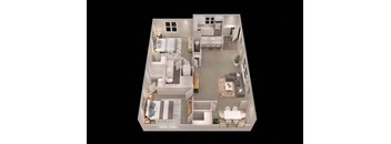 2 bed 2 bath floor plan C at Trails at Short Pump Apartments, Virginia,23233