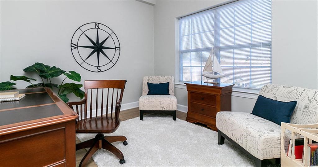 a home office with two chairs and a desk  at Saltmeadow Bay, Virginia Beach, VA, 23451