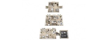 a group of three bedrooms and a bathroom in a house at Sterling Manor, Williamsburg