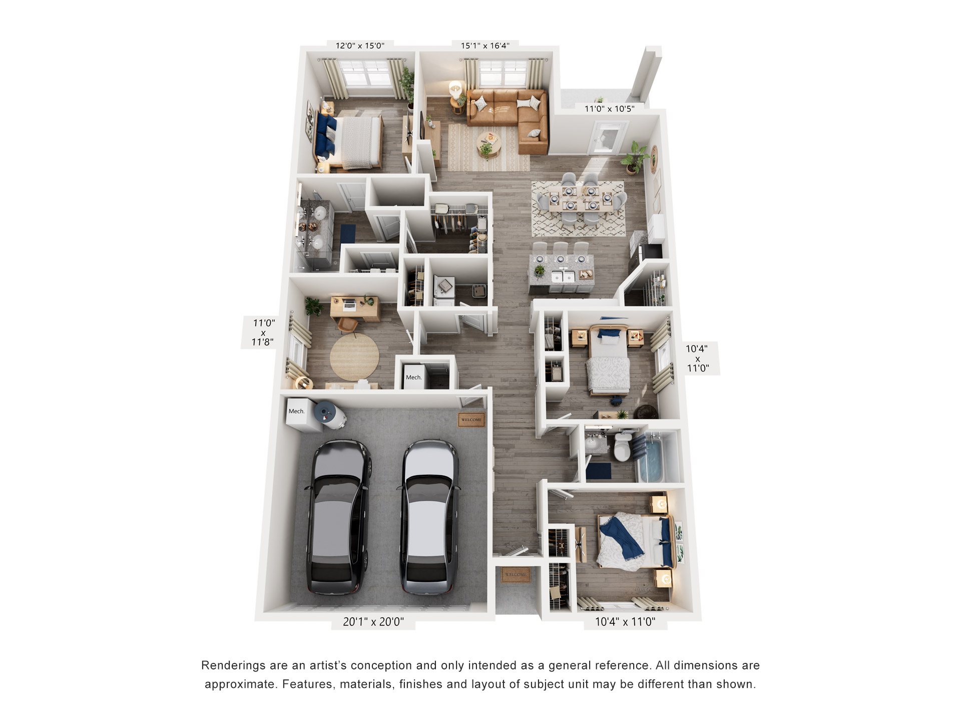 4 Bed 2.5 Bath Floor Plan | 1,764 Sq. Ft. at Valley Ridge in Georgia, 30741