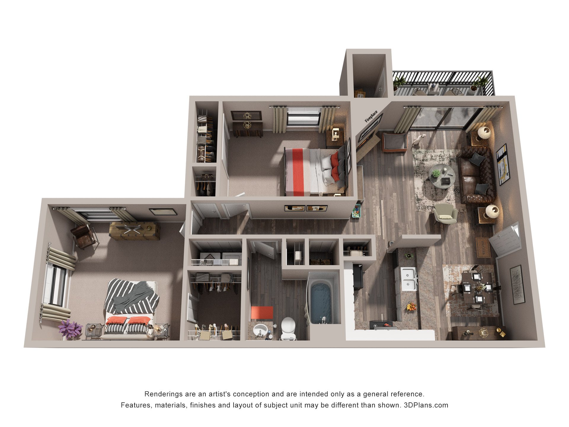 2 Bed 1 Bath Floor Plans | 906 Sq. Ft. at Westbury Creek, GA, 30909