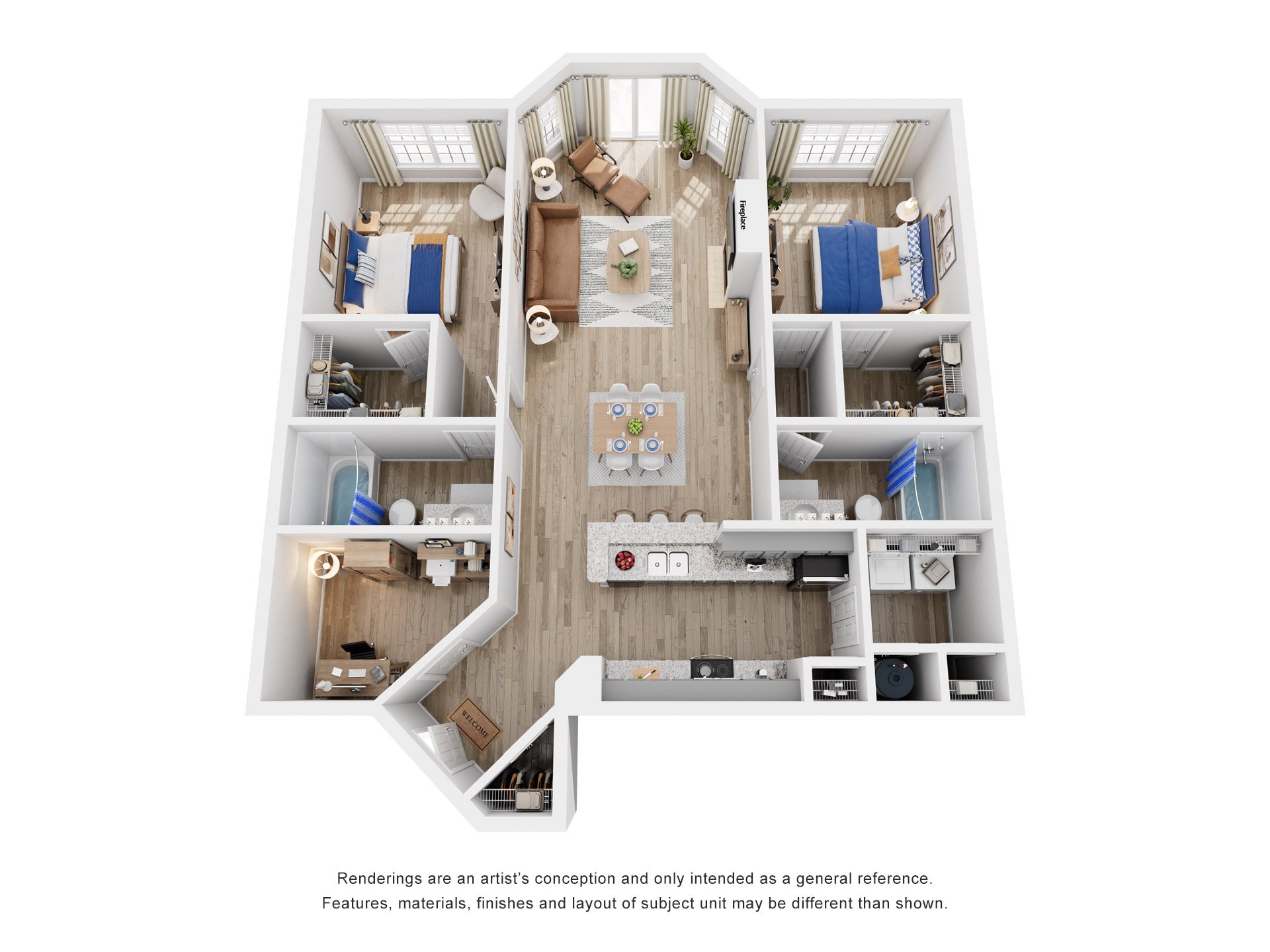 2 Bed 2 Bath Floor Plan | 1,369 Sq. Ft. at Saltmeadow Bay, Virginia Beach, 23451
