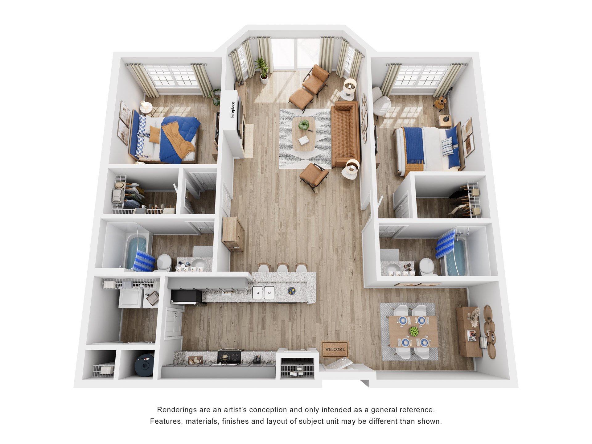 2 Bed 2 Bath Floor Plan | 1,297 Sq. Ft. at Saltmeadow Bay, Virginia Beach, VA