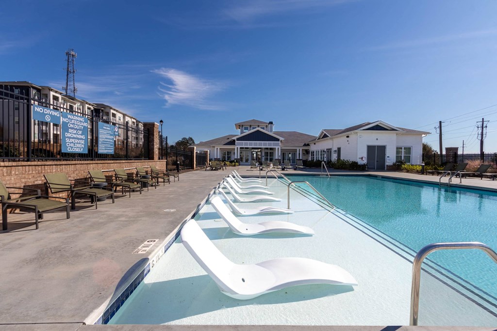 the swimming pool at the apartments for rent at Capstone at Banks Crossing, Commerce, GA