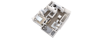 1 bed 1 bath floor plan D at Canopy at Ginter Park Apartments, Richmond, VA, 23227