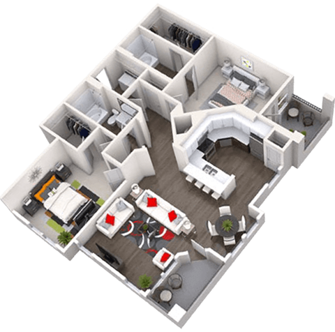 2 bed 2 bath D at Canopy at Ginter Park Apartments, Richmond, VA, 23227