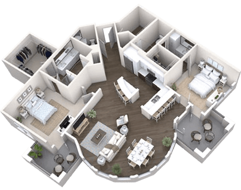 2 bed 2.5 bed A at Canopy at Ginter Park Apartments, Richmond, VA, 23227