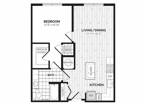 a floor plan of a bedroom apartment at Rivergate, Woodbridge, VA