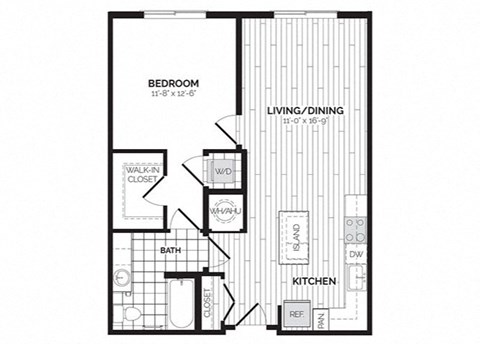 a floor plan of a bedroom apartment at Rivergate, Woodbridge, 22191