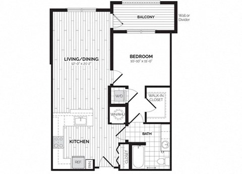a floor plan of a bedroom apartment at Rivergate, Woodbridge
