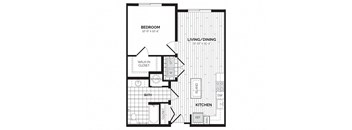 a floor plan of a bedroom apartment at Rivergate, Virginia