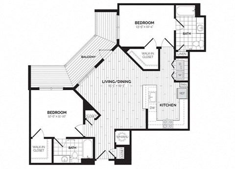 a black and white floor plan of a house at Rivergate, Woodbridge