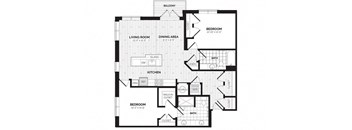 a floor plan of a bedroom apartment at Rivergate, Virginia, 22191