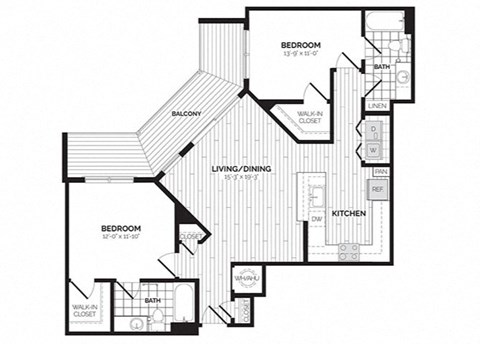 a black and white floor plan of a house at Rivergate, Woodbridge, VA