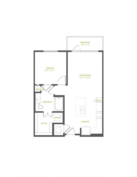 A1 Floor Plan at The Quincy Apartments, Acworth, 30102