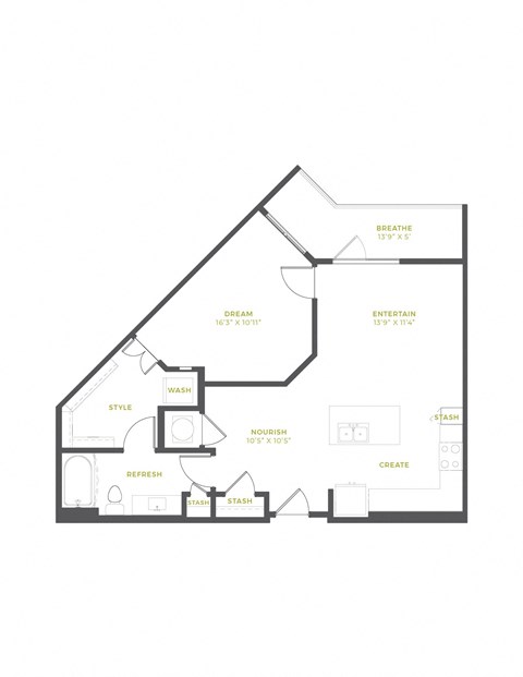 A3 Floor Plan at The Quincy Apartments, Acworth