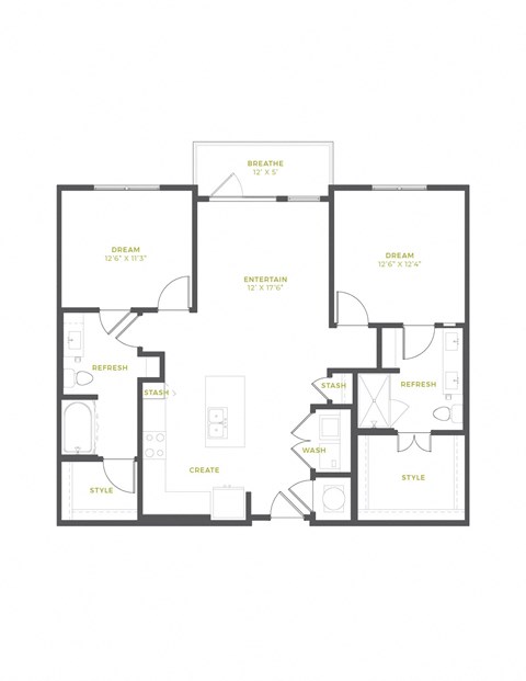 B1 Floor Plan at The Quincy Apartments, Georgia, 30102