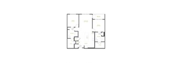 B2 Floor Plan at The Quincy Apartments, Acworth