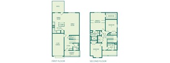 Brunswick Floor Plan at Brighton Townhomes, Georgia, 30102