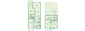 Charleston Floor Plan at Brighton Townhomes, Acworth
