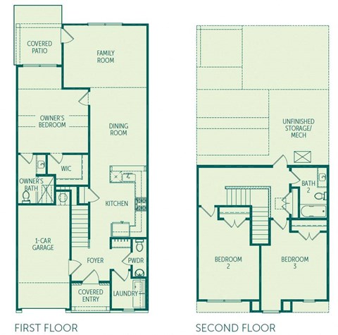 Charleston Floor Plan at Brighton Townhomes, Acworth