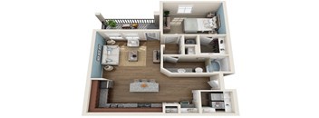 Signal Floor Plan | 766 Sq. Ft. at Integra Vista Apartments, Hixson, 37343