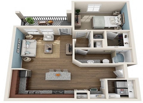 Signal Floor Plan | 766 Sq. Ft. at Integra Vista Apartments, Hixson, 37343