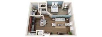 White Oak Floor Plan | 736 Sq. Ft. at Integra Vista Apartments, Tennessee