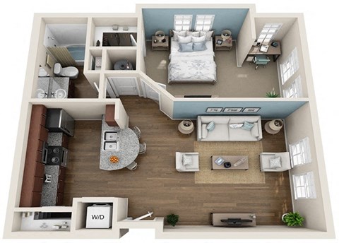 White Oak Floor Plan | 736 Sq. Ft. at Integra Vista Apartments, Tennessee