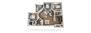 Coner Floor Plan | 1,278 Sq. Ft. at Integra Vista Apartments, Hixson, TN