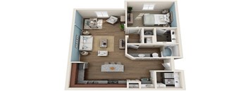 Signal Den Floor | 852 Sq. Ft. Plan at Integra Vista Apartments, Tennessee, 37343
