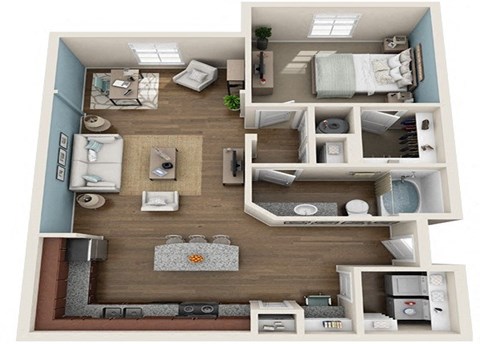 Signal Den Floor | 852 Sq. Ft. Plan at Integra Vista Apartments, Tennessee, 37343