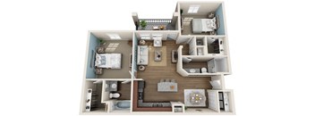 Walden Floor Plan | 1,071 Sq. Ft. at Integra Vista Apartments, Hixson